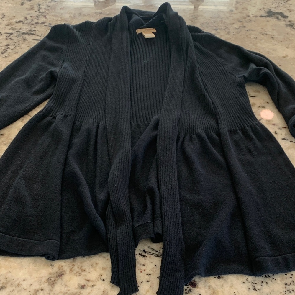 Choices Black Ribbed Cardigan - Picture 3 of 5